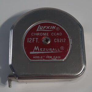 Vintage Lufkin 12 Ft MezurAll Chrome Clad C9212 USA Pocket Tape Measure